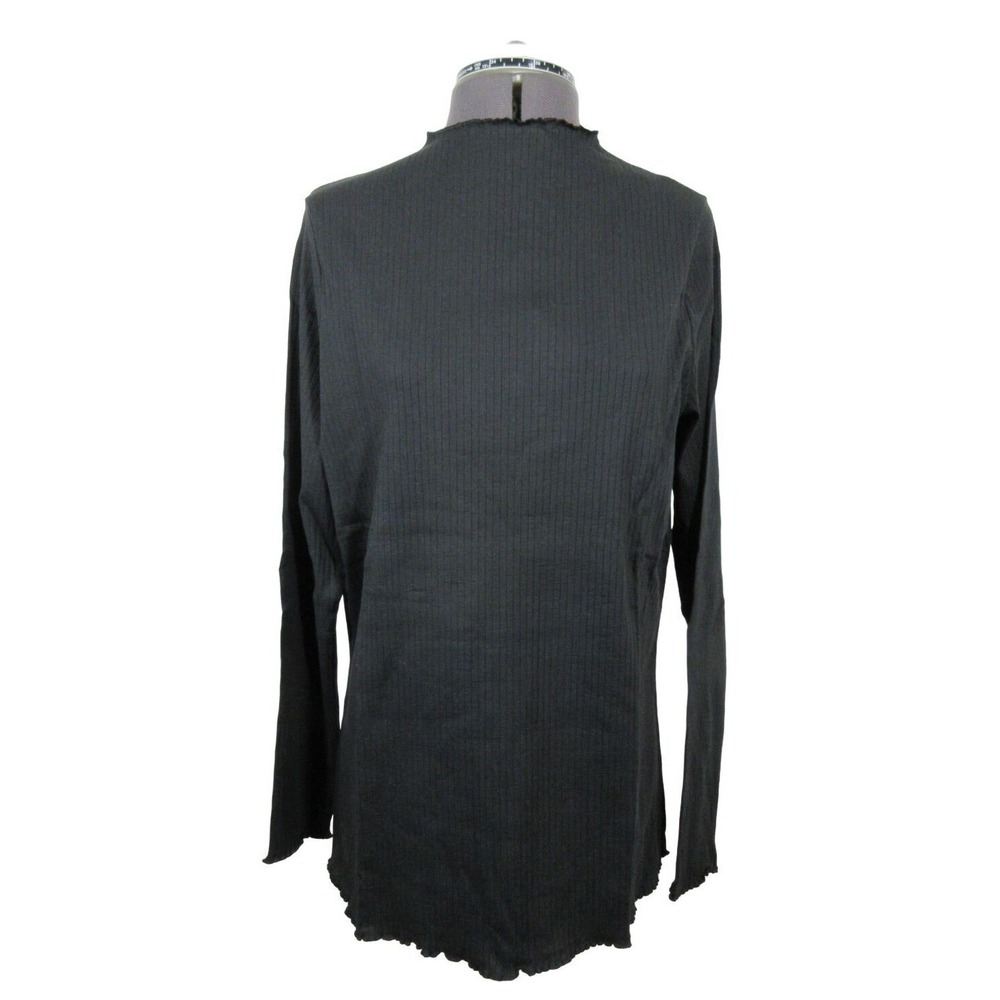 Vero Moda Curve Jeanette‎ Blouse Women's 1X Ribbed Organic Cotton Long Sleeve